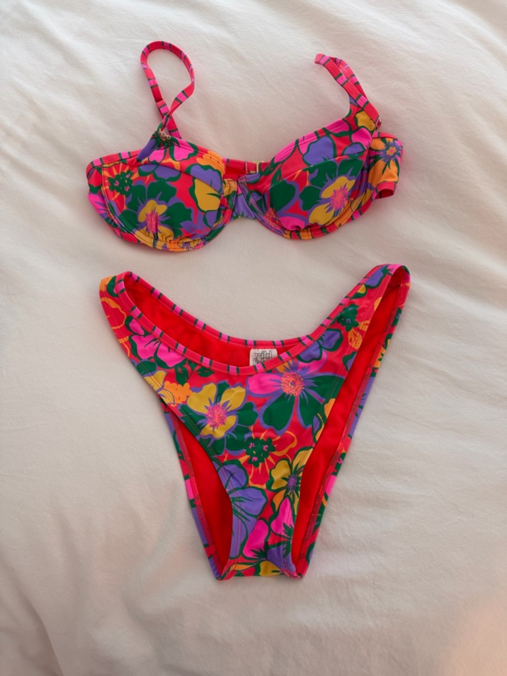 wild fable Floral Bikini Set in Pink, Green, Yellow, Purple